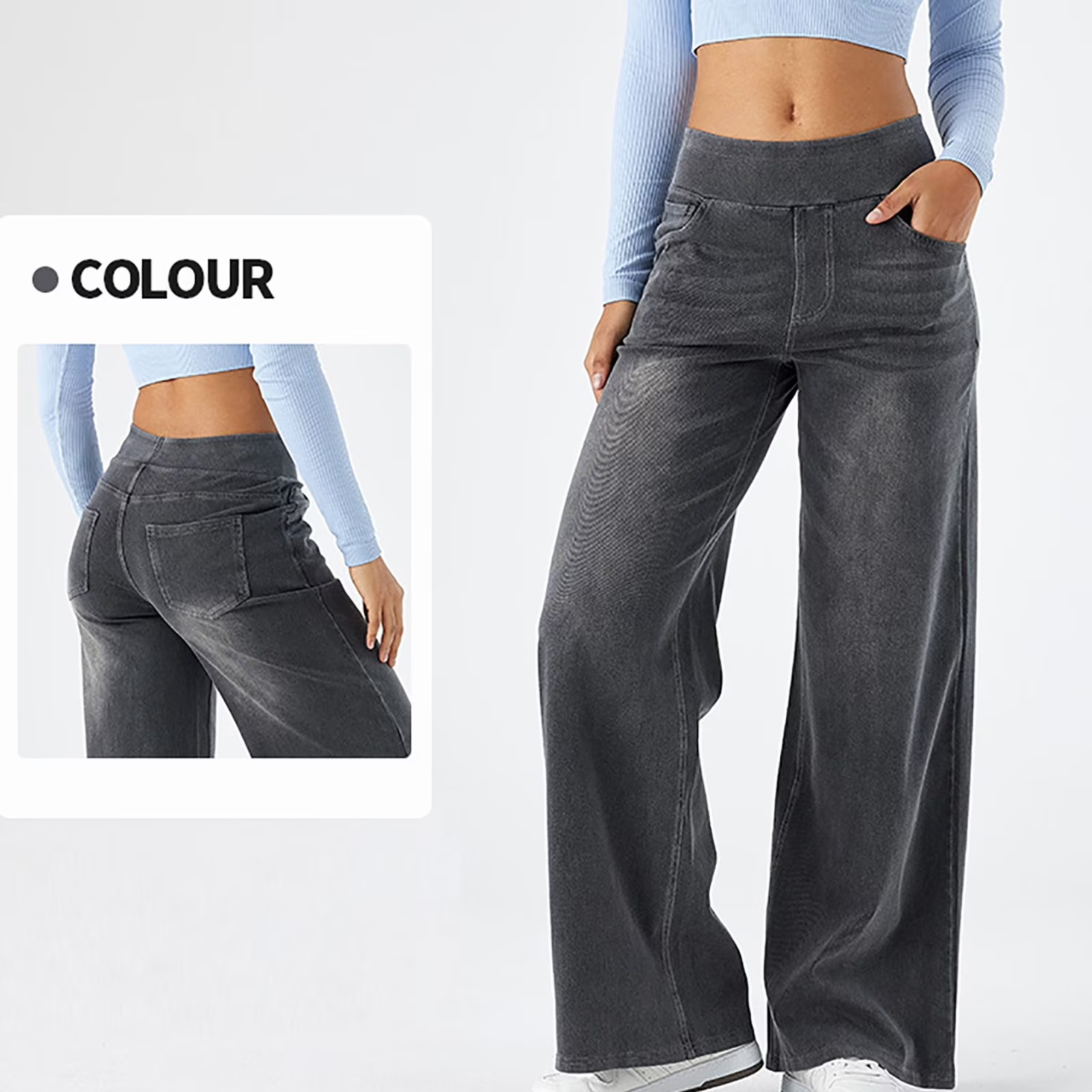 High-Waisted Wide-Leg Baggy Jeans - Image 11