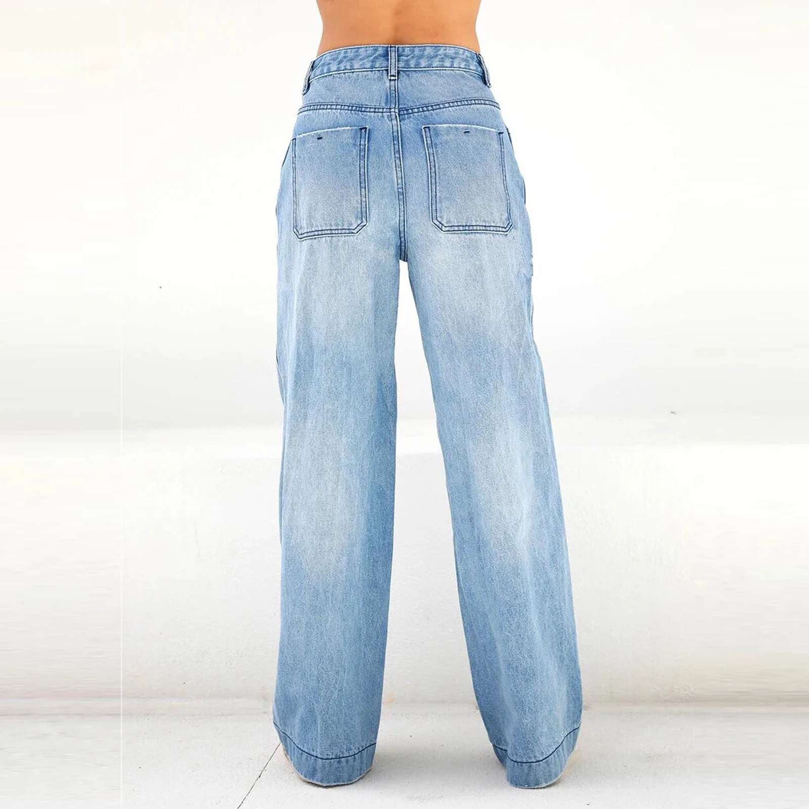 High-Waisted Wide-Leg Baggy Jeans - Image 9