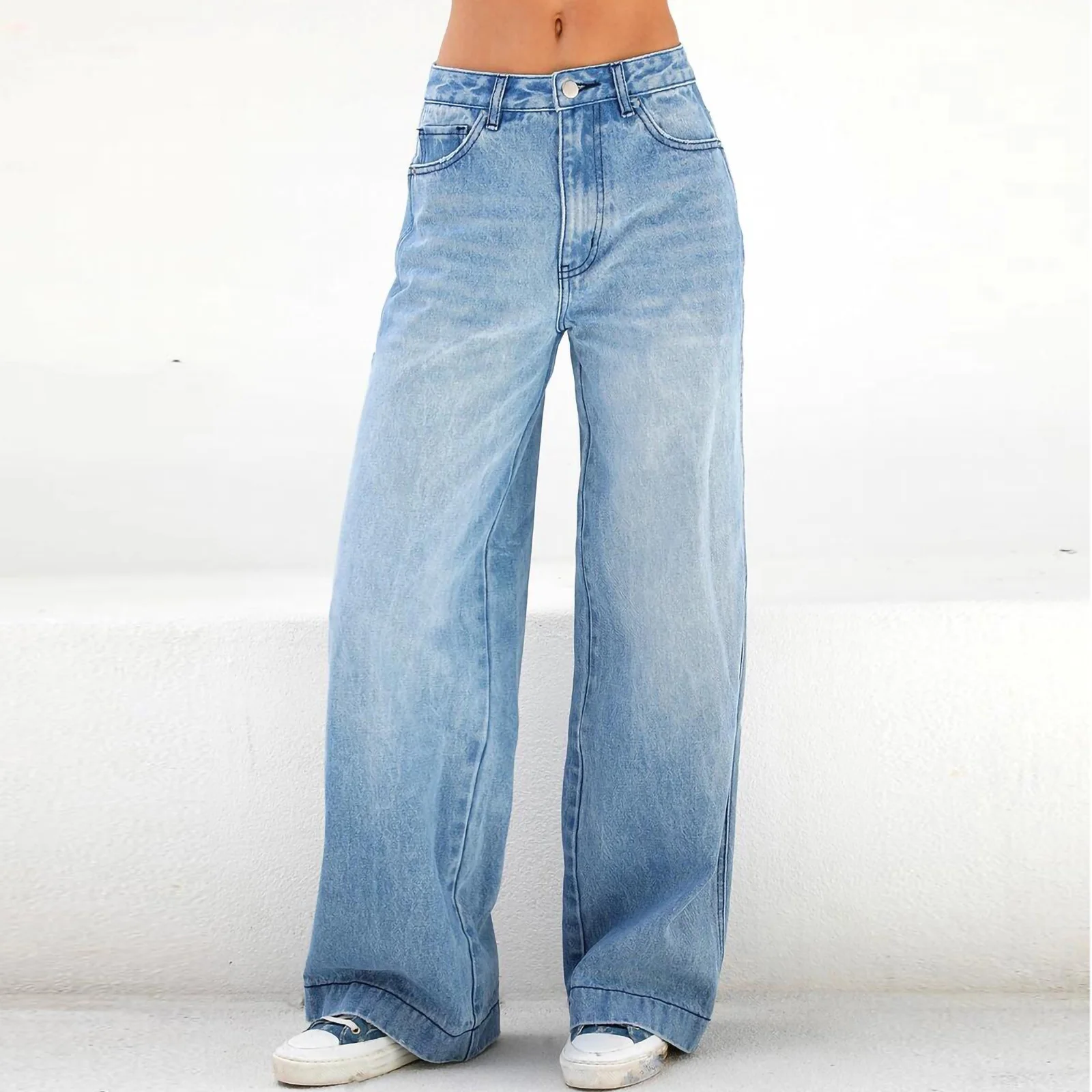 High-Waisted Wide-Leg Baggy Jeans - Image 7