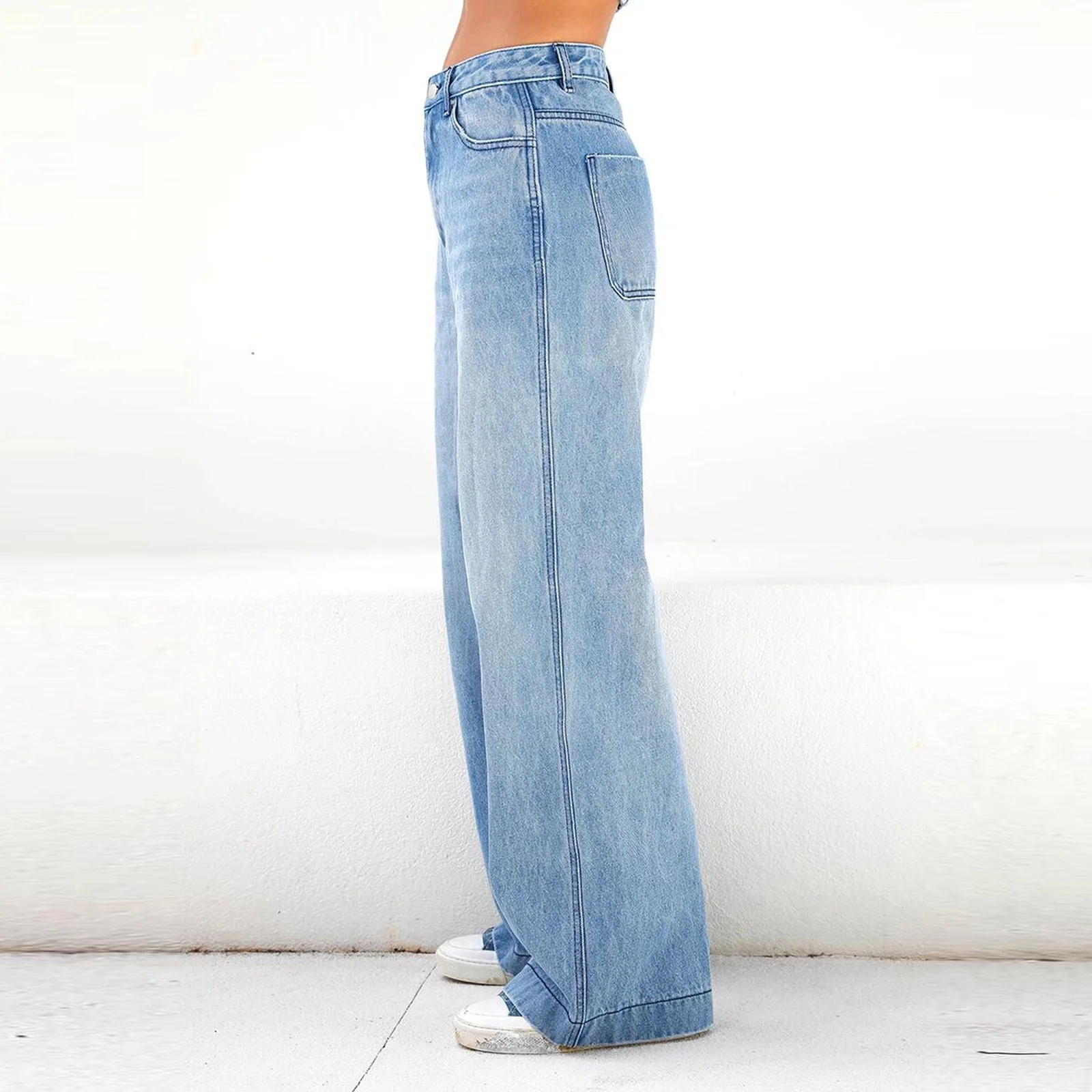High-Waisted Wide-Leg Baggy Jeans - Image 8