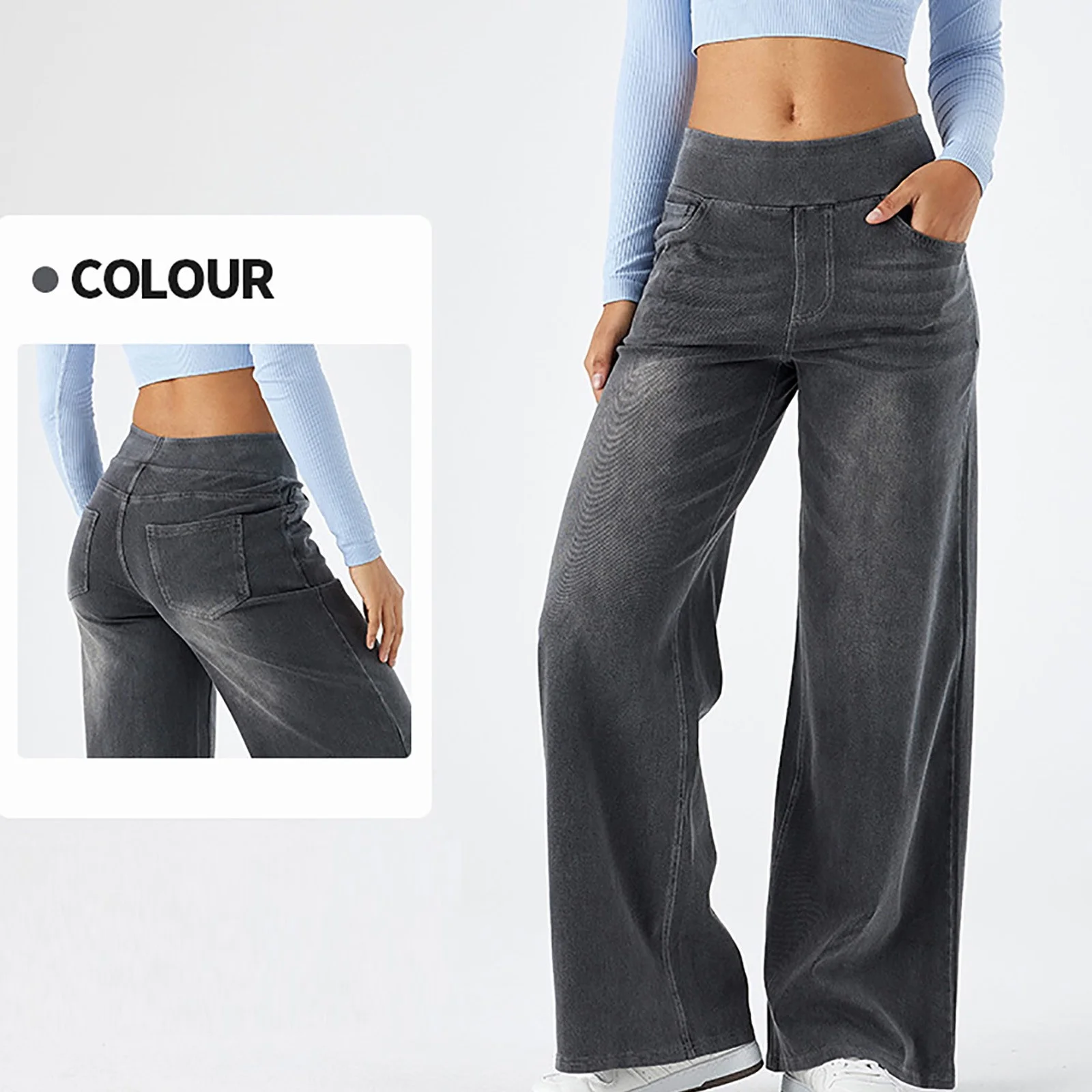 High-Waisted Wide-Leg Baggy Jeans - Image 20